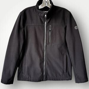 Calvin Klein Water Resistant Zip Up Windbreaker Jacket Lined Stretch Men S Black
